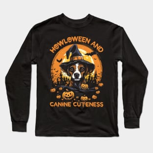 Howloween Dog Cuteness Scary Witchy Meme-y Long Sleeve T-Shirt